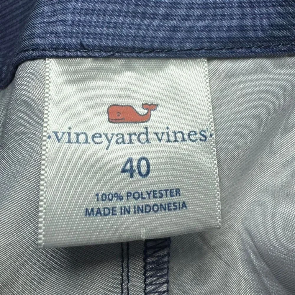 Vineyard Vines Men’s blue and green striped board shorts/swim trunks Size 40